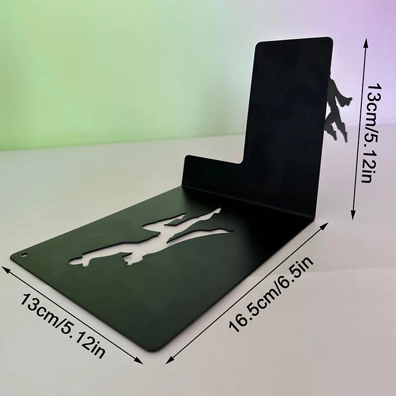 Creative Super Hero Bookshelf Figurines Metal Book Storage Display Desktop Ornament Office Accessories Books Standing Base