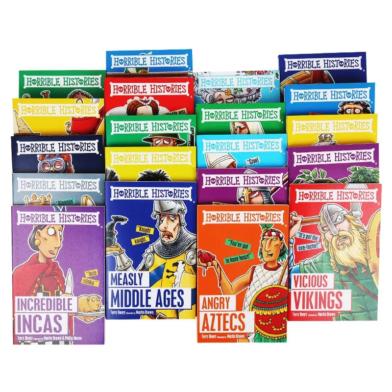 20 BOOKS Horrible Histories Blood Curdling Box of Books Collection Original English Reading Children's Books