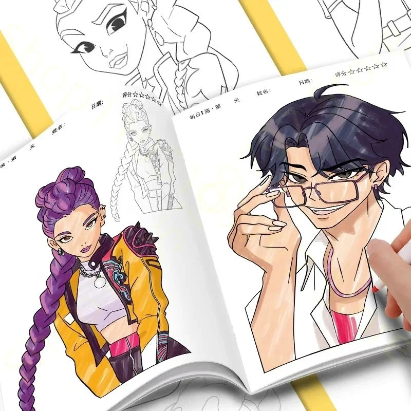 2026 New Coloring Books Anime Cartoon Line Drawing Childrens Sketch Picture Book Kids Birthday Gift Christmas Gift