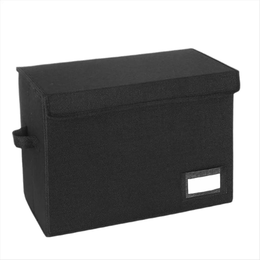 Comic Book Storage Boxes, Back to School Fold Comic Short Box Case with Lid, Book Bin Container Holds 150 Comics Black