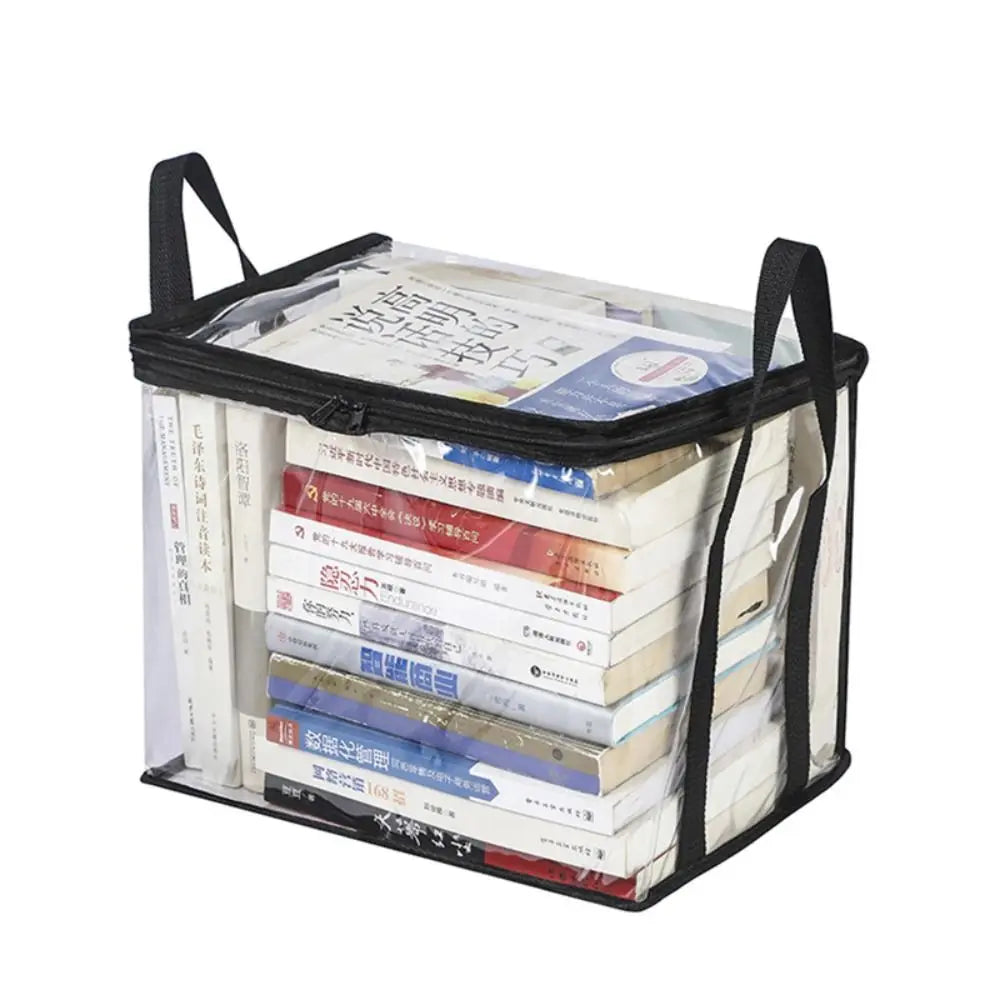 Comic Book Storage Bag Transparent Collection Container Stackable Case with Zipper Handle Dust Proof Organizer Collapsible Pouch