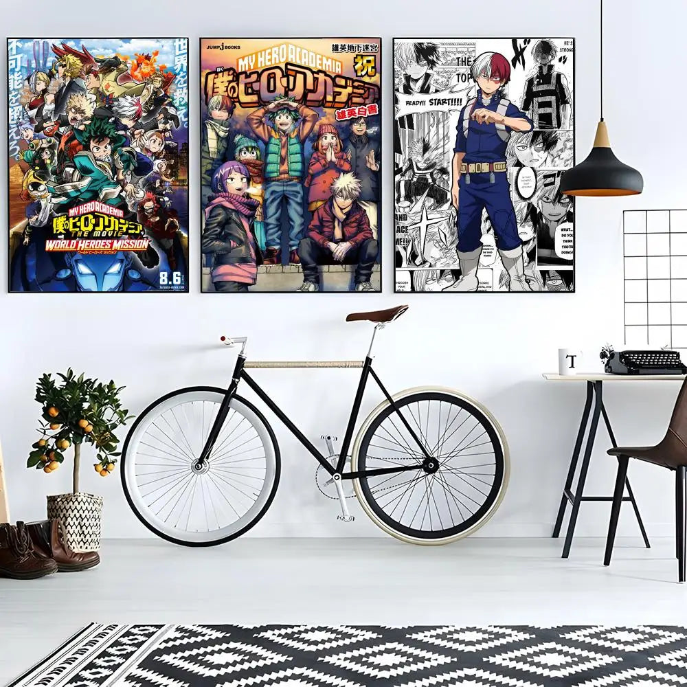 M-My Hero Academia Anime Poster Wall Art Print Poster Decorative Mural Home Decor Gift Unframed