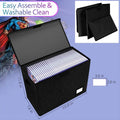 Comic Book Storage Boxes, Back to School Fold Comic Short Box Case with Lid, Book Bin Container Holds 150 Comics Black