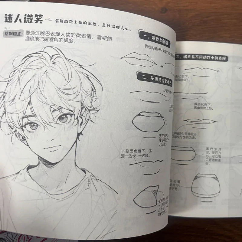 Manga Line Drawing Practice Book, Zero-Basis Comic Character Sketch Copy Notes, Art Learning Workbook For Self-Study