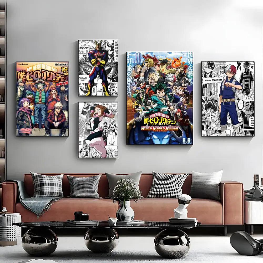 M-My Hero Academia Anime Poster Wall Art Print Poster Decorative Mural Home Decor Gift Unframed
